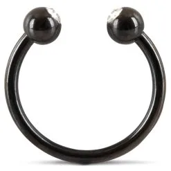 You2Toys Anneau De Gland Avec Strass 28mm Noir