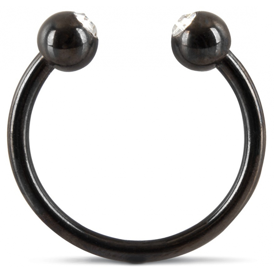 You2Toys Anneau De Gland Avec Strass 28mm Noir 1 You2Toys Anneau De Gland Avec Strass 28mm Noir