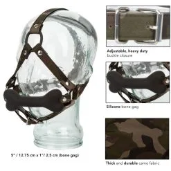 CalExotics Bâillon à Sangles Avec Os BONE GAG Camouflage 7 CalExotics Bâillon à Sangles Avec Os BONE GAG Camouflage -FÉMINITÉS boutique baillon a sangles avec os bone gag camouflage 2