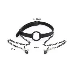 KINKgear Bâillon-Anneau Et Pince-Tétons GAG NIP -FÉMINITÉS boutique baillon anneau et pince tetons gag nip 4