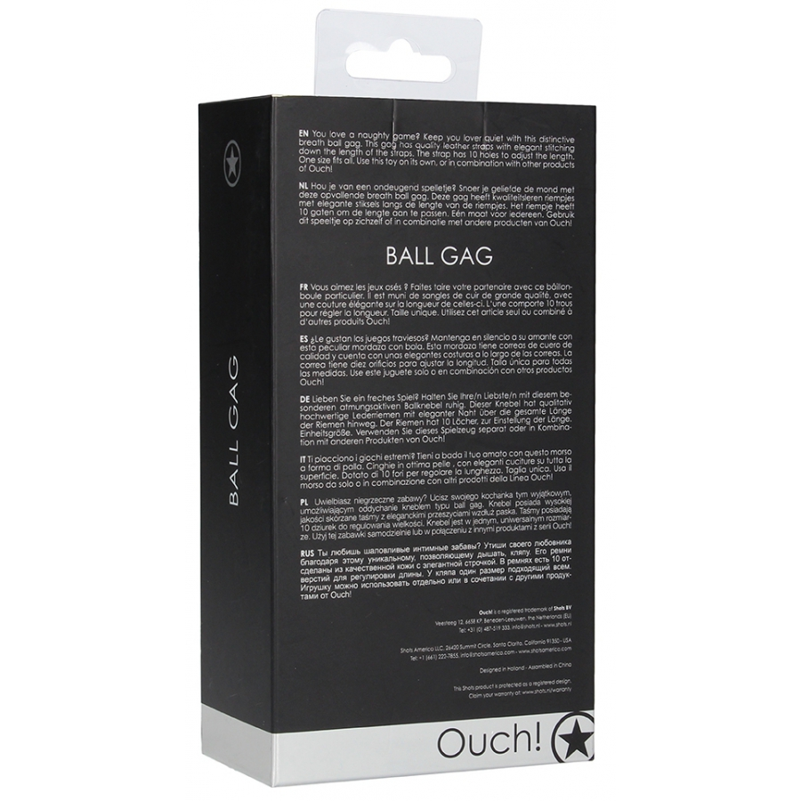 Ouch! Bâillon Boule GAG STRAP Noir 3 Ouch! Bâillon Boule GAG STRAP Noir – Image 3