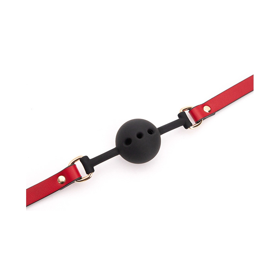 LuxuryFantasy Bâillon Boule LINY THIN Noir-Rouge 2 LuxuryFantasy Bâillon Boule LINY THIN Noir-Rouge – Image 2