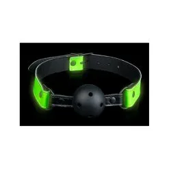 Ouch! Glow Bâillon Boule Percée Phosphorescent GAG GLOW 45mm -FÉMINITÉS boutique baillon boule percee phosphorescent gag glow 45mm 2