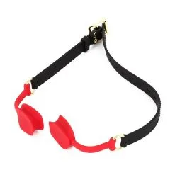 KINKgear Bâillon En Silicone ZEN OPEN Noir-Rouge -FÉMINITÉS boutique baillon en silicone zen open noir rouge 6