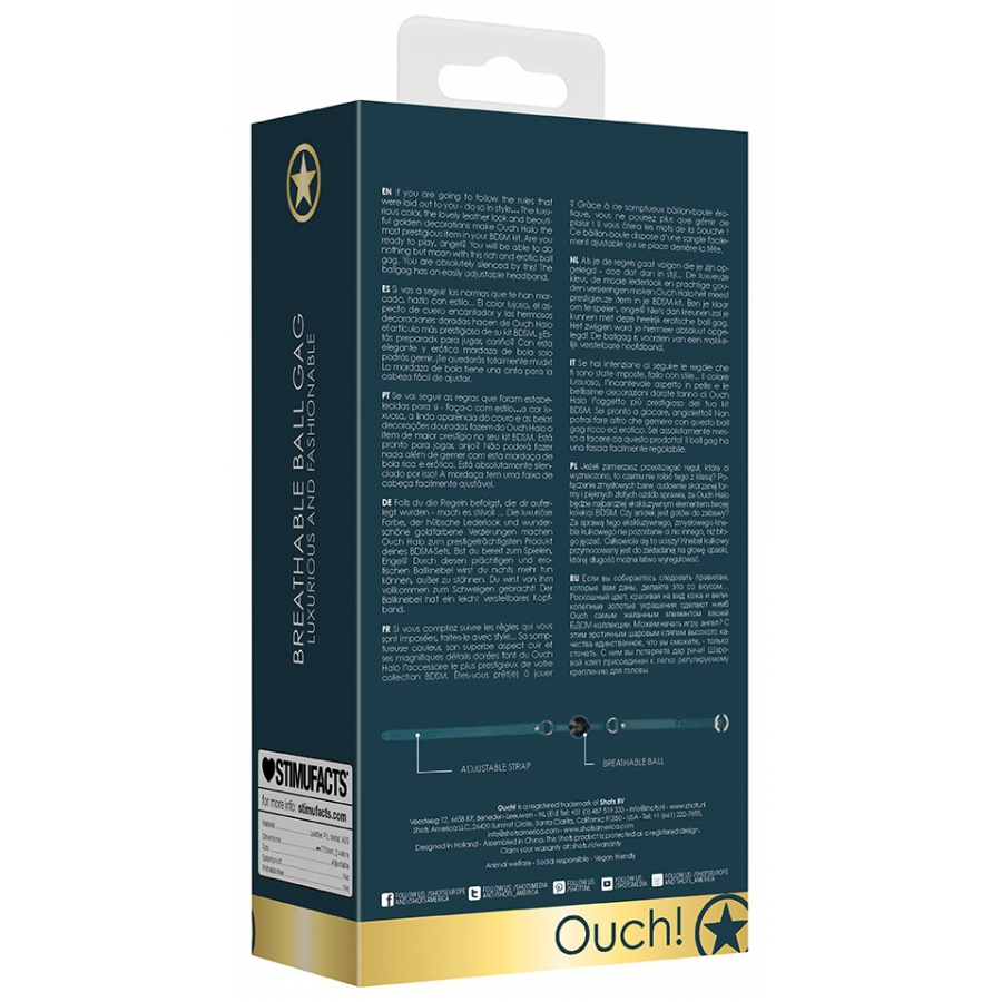 Ouch! Halo Bâillon HALO BALL Bleu 3 Ouch! Halo Bâillon HALO BALL Bleu – Image 3