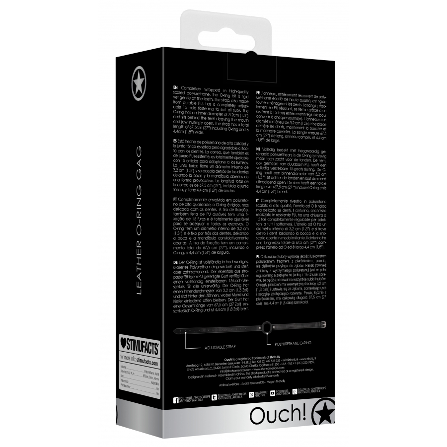 Ouch! Bâillon O-RING Noir 2 Ouch! Bâillon O-RING Noir – Image 2