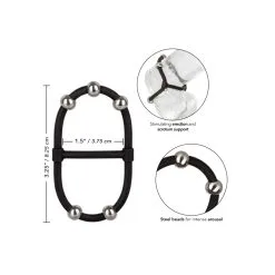 CalExotics Ballstretcher BEADED DUAL Noir -FÉMINITÉS boutique ballstretcher beaded dual noir 2