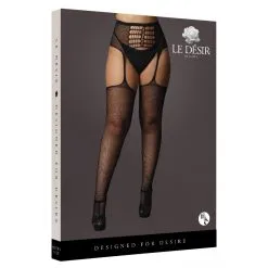 Le Desir Bas Avec Porte-jarretelles HIGH WAIST Noirs -FÉMINITÉS boutique bas avec porte jarretelles high waist noirs 4