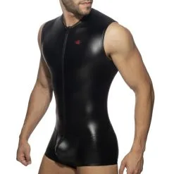 AD Fetish Body Débardeur FRONT ZIP RUB Noir