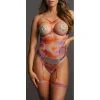 Le Desir Body Ouvert Et Jarretières Multicolores - Strass Offerts