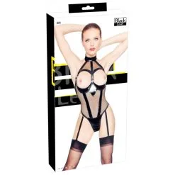 Black Level Body Porte-Jarretelles VINYL BODY RESILLE Noir -FÉMINITÉS boutique body porte jarretelles vinyl body resille noir 3