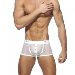 AD Fetish Bottomless MESH MIXED Blanc -FÉMINITÉS boutique bottomless mesh mixed blanc 2