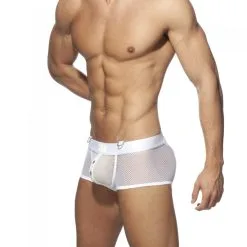 AD Fetish Bottomless MESH MIXED Blanc -FÉMINITÉS boutique bottomless mesh mixed blanc 3