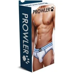 Prowler Underwear Bottomless OPEN BRIEF Prowler Blanc-Bleu Ciel -FÉMINITÉS boutique bottomless open brief prowler blanc bleu ciel 3