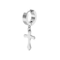 Malejewels Boucle D'oreille CROSS Argentée