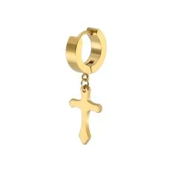 Malejewels Boucle D'oreille CROSS Dorée