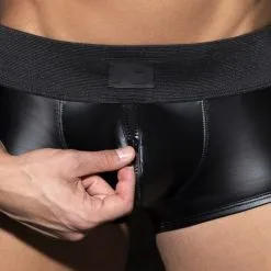 Addicted Boxer FRONT & BACK ZIP RUB Noir -FÉMINITÉS boutique boxer front back zip rub noir 5