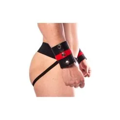 Prowler Red Bracelet De Force En Cuir Noir-Rouge