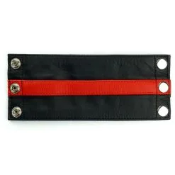 Prowler Red Bracelet De Force En Cuir Noir-Rouge -FÉMINITÉS boutique bracelet de force en cuir noir rouge 3