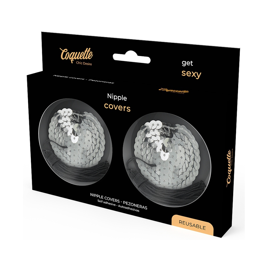 Coquette Cache-Tétons Adhésifs GLITT Argentés 2 Coquette Cache-Tétons Adhésifs GLITT Argentés – Image 2