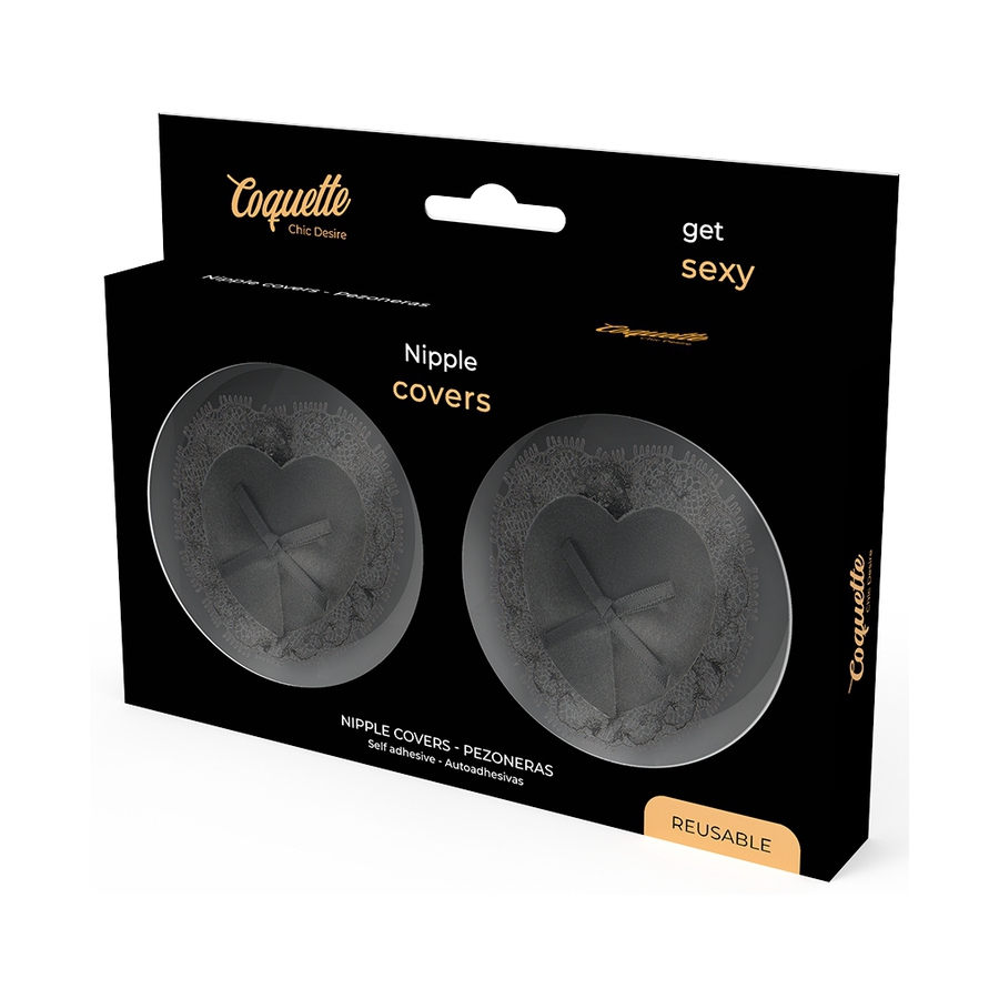 Coquette Cache-Tétons Adhésifs LACE Noirs 2 Coquette Cache-Tétons Adhésifs LACE Noirs – Image 2
