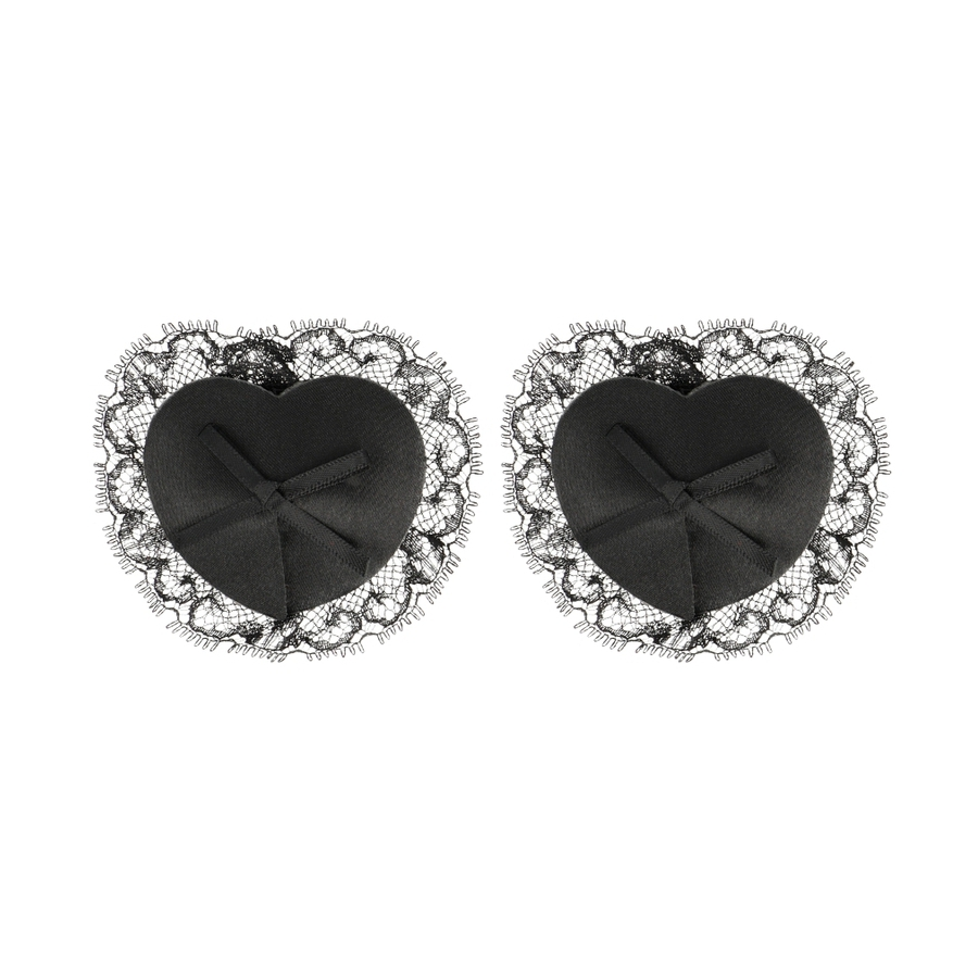 Coquette Cache-Tétons Adhésifs LACE Noirs 1 Coquette Cache-Tétons Adhésifs LACE Noirs