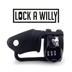 Lock-a-Willy Cage De Chasteté En Silicone LOCK A WILLY 11 X 3cm Noire