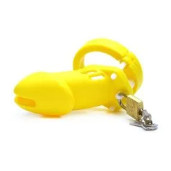 FUKR Cage De Chasteté Silicone BRAN 9 X 3cm Jaune -FÉMINITÉS boutique cage de chastete silicone bran 9 x 3cm jaune 2