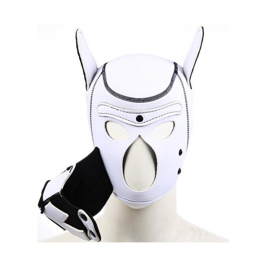 Kinky Puppy Cagoule PUPPY FOX Néoprène Noir-Blanc 6 Kinky Puppy Cagoule PUPPY FOX Néoprène Noir-Blanc – Image 6