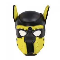 Kinky Puppy Cagoule PUPPY Néoprène Jaune -FÉMINITÉS boutique cagoule puppy neoprene jaune 4