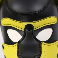 Kinky Puppy Cagoule PUPPY Néoprène Jaune -FÉMINITÉS boutique cagoule puppy neoprene jaune 5