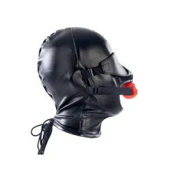 KINKgear Cagoule SM Avec Bâillon Et Masque SUBFULL Noire 9 KINKgear Cagoule SM Avec Bâillon Et Masque SUBFULL Noire -FÉMINITÉS boutique cagoule sm avec baillon et masque subfull noire 2