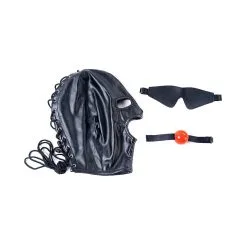 KINKgear Cagoule SM Avec Bâillon Et Masque SUBFULL Noire 12 KINKgear Cagoule SM Avec Bâillon Et Masque SUBFULL Noire -FÉMINITÉS boutique cagoule sm avec baillon et masque subfull noire 5