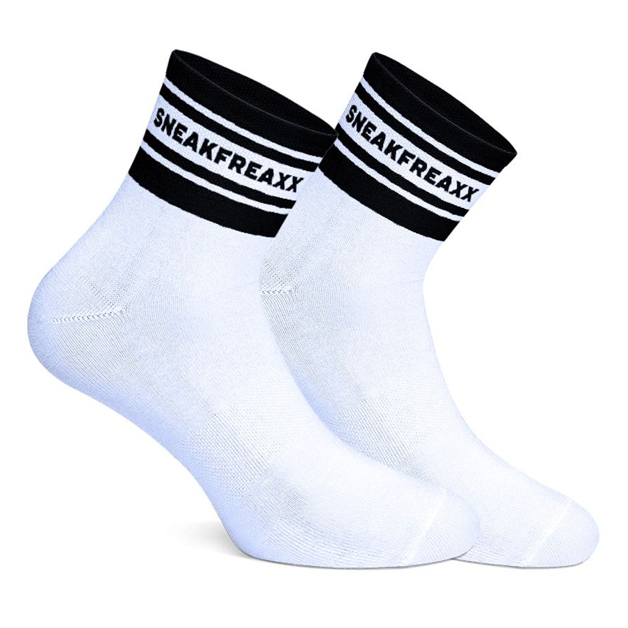 SneakFreaxx Chaussettes Basses WHITE BLACK SHORT Blanc-Noir 3 SneakFreaxx Chaussettes Basses WHITE BLACK SHORT Blanc-Noir – Image 3