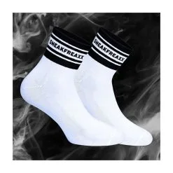 SneakFreaxx Chaussettes Basses WHITE BLACK SHORT Blanc-Noir