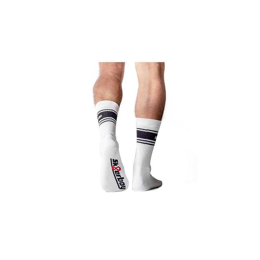 Chaussettes Blanches Sk8erboy Deluxe Blanc-Noir 2 Chaussettes Blanches Sk8erboy Deluxe Blanc-Noir – Image 2