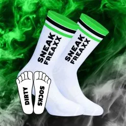 SneakFreaxx Chaussettes DIRTY Blanc-Vert