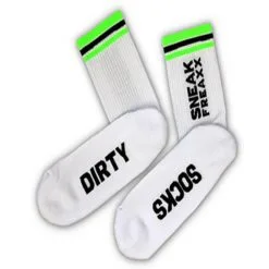 SneakFreaxx Chaussettes DIRTY Blanc-Vert -FÉMINITÉS boutique chaussettes dirty blanc vert 9
