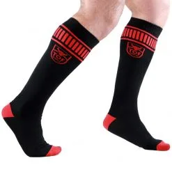 TOF Paris Chaussettes FOOTBALL SOCKS Noir-Rouge