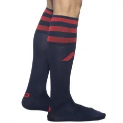 Addicted Chaussettes Hautes BASIC SOCKS Marine-Rouge -FÉMINITÉS boutique chaussettes hautes basic socks marine rouge 2