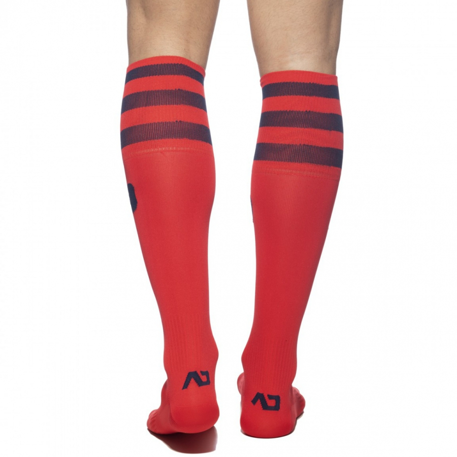 Addicted Chaussettes Hautes BASIC SOCKS Rouge-Marine 2 Addicted Chaussettes Hautes BASIC SOCKS Rouge-Marine – Image 2