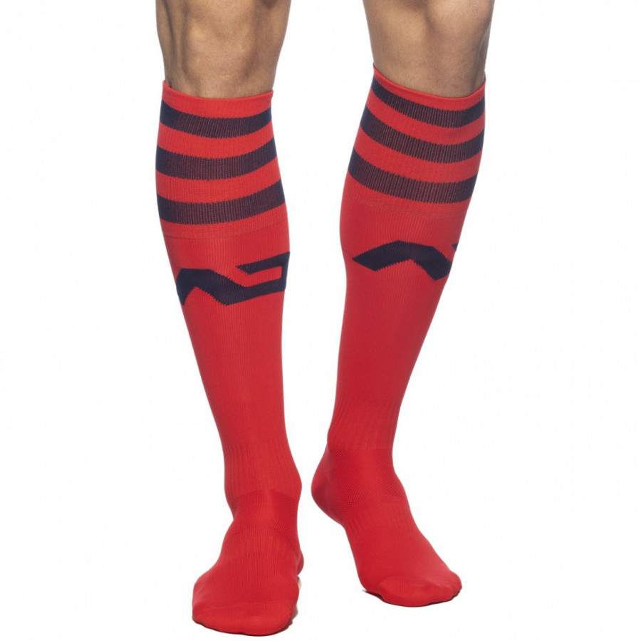 Addicted Chaussettes Hautes BASIC SOCKS Rouge-Marine 1 Addicted Chaussettes Hautes BASIC SOCKS Rouge-Marine