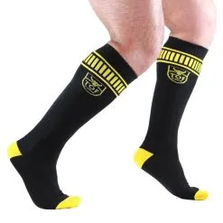 TOF Paris Chaussettes Hautes FOOTISH Noir-Jaune
