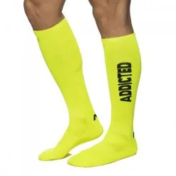 Chaussettes Hautes NEON SOCKS Addicted Jaune