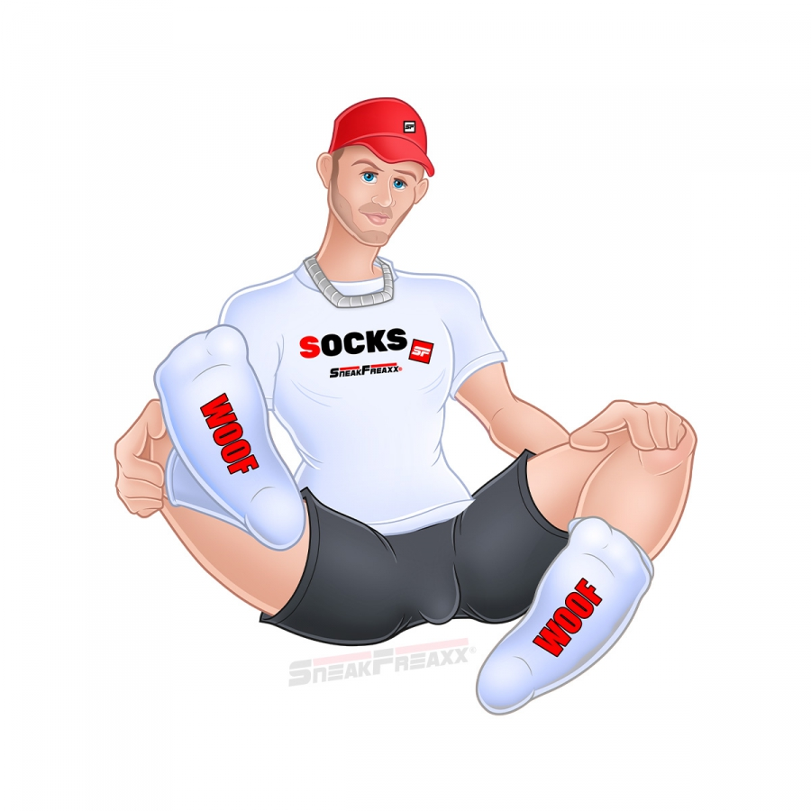 SneakFreaxx Chaussettes Hautes PUPPY TUBE Blanc-Rouge 2 SneakFreaxx Chaussettes Hautes PUPPY TUBE Blanc-Rouge – Image 2