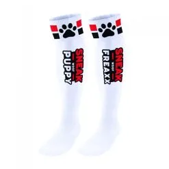SneakFreaxx Chaussettes Hautes PUPPY TUBE Blanc-Rouge 5 SneakFreaxx Chaussettes Hautes PUPPY TUBE Blanc-Rouge -FÉMINITÉS boutique chaussettes hautes puppy tube blanc rouge 2