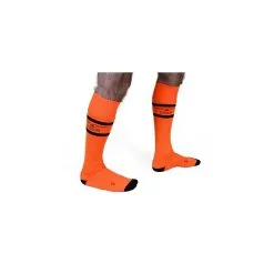 Mr B - Mister B Chaussettes Hautes URBAN FOOTBALL SOCKS Orange Neon -FÉMINITÉS boutique chaussettes hautes urban football socks orange neon 2