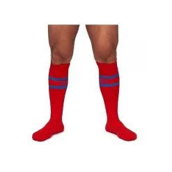 Mr B - Mister B Chaussettes Hautes URBAN FOOTBALL SOCKS Rouge-Bleu