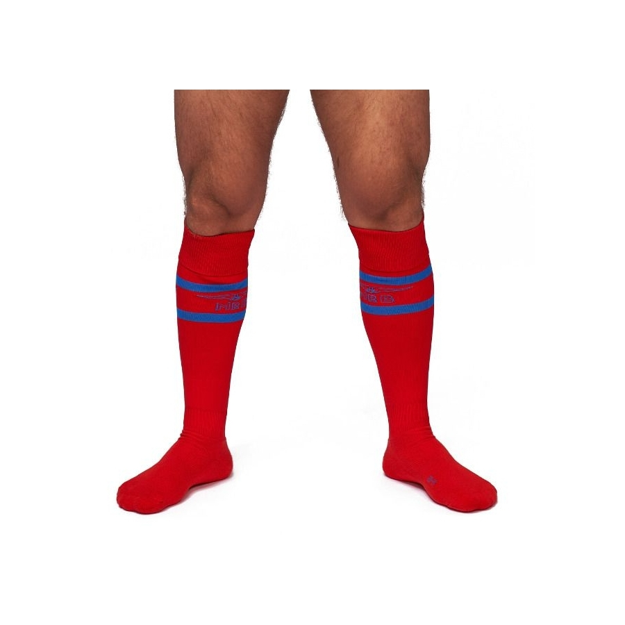 Mr B - Mister B Chaussettes Hautes URBAN FOOTBALL SOCKS Rouge-Bleu 1 Mr B - Mister B Chaussettes Hautes URBAN FOOTBALL SOCKS Rouge-Bleu