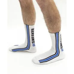 Chaussettes Sk8erboy SNEAKERPORN Blanc-Bleu -FÉMINITÉS boutique chaussettes sk8erboy sneakerporn blanc bleu 2